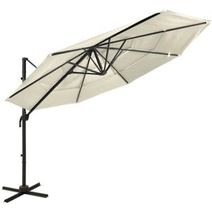 vidaXL 4-Tier Garden Parasol with Aluminium Pole Sand - 3x3 m Outdoor Sunshade vidaXL 4-Tier Garden Parasol with Aluminium Pole Sand - 3x3 m Outdoor Sunshade