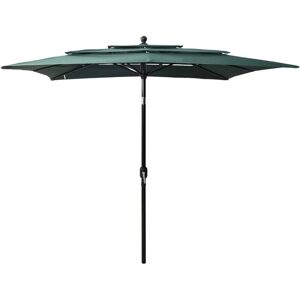 vidaXL 3-Tier Parasol Green Aluminium 2.5x2.5 m - Parasol vidaXL 3-Tier Parasol Green Aluminium 2.5x2.5 m - Parasol