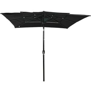 vidaXL 3-Tier Parasol with Aluminium Pole Black - Garden Sunshade vidaXL 3-Tier Parasol with Aluminium Pole Black - Garden Sunshade