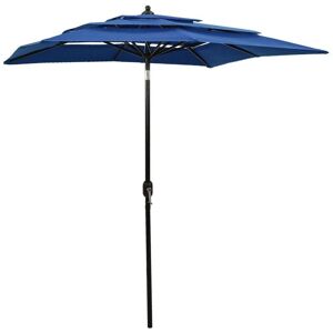 vidaXL 3-Tier Parasol with Aluminium Pole Azure Blue - Garden Parasol vidaXL 3-Tier Parasol with Aluminium Pole Azure Blue - Garden Parasol