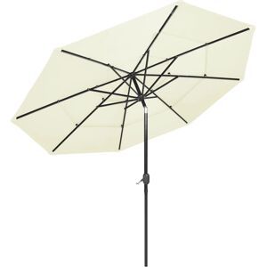 vidaXL 3-etasjparaply med aluminiumstang Sand - Utendørs terrasseparaply vidaXL 3-etasjparaply med aluminiumstang Sand - Utendørs terrasseparaply