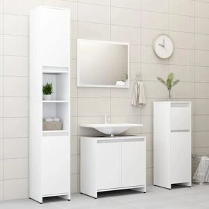 vidaXL Bathroom Furniture Set 3 Piece White Engineered Wood - Bathroom Furniture vidaXL Bathroom Furniture Set 3 Piece White Engineered Wood - Bathroom Furniture