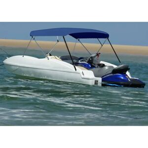vidaXL Tonnelle bateau 4 arcs bleu marine - 243x(230-244)x137 cm - Publicité vidaXL Tonnelle bateau 4 arcs bleu marine - 243x(230-244)x137 cm - Publicité