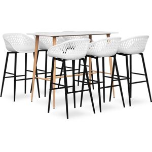 vidaXL White 7-Piece Bar Set - Modern Kitchen Furniture vidaXL White 7-Piece Bar Set - Modern Kitchen Furniture