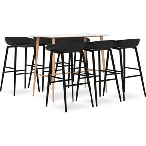vidaXL 7 Piece Bar Set White and Black - Bar Set vidaXL 7 Piece Bar Set White and Black - Bar Set