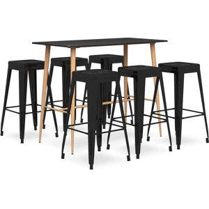 vidaXL Black 7-Piece Bar Set - Modern Design vidaXL Black 7-Piece Bar Set - Modern Design