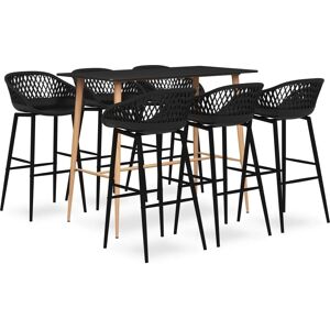 vidaXL Black 7 Piece Bar Set - Bar Set vidaXL Black 7 Piece Bar Set - Bar Set