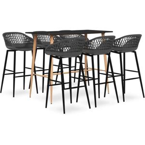 vidaXL 7-delt Bar Sett Svart og Grå - Bar Sett vidaXL 7-delt Bar Sett Svart og Grå - Bar Sett