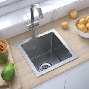 vidaXL Handmade Kitchen Sink Stainless Steel Satin Finish - Kitchen Sink vidaXL Handmade Kitchen Sink Stainless Steel Satin Finish - Kitchen Sink