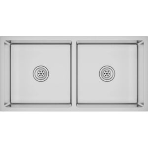 vidaXL Handmade Kitchen Sink Stainless Steel with Two Basins - Kitchen Sink vidaXL Handmade Kitchen Sink Stainless Steel with Two Basins - Kitchen Sink