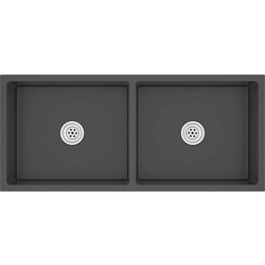 vidaXL Handmade Stainless Steel Kitchen Sink - Two Bowls, Satin Finish - Kitchen Sink vidaXL Handmade Stainless Steel Kitchen Sink - Two Bowls, Satin Finish - Kitchen Sink