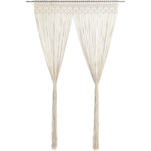 vidaXL Macrame Curtain 140x240 cm Cotton Home Shade Drape Translucent Blind - Curtain vidaXL Macrame Curtain 140x240 cm Cotton Home Shade Drape Translucent Blind - Curtain