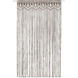 vidaXL Macrame Curtain Taupe 140x240 cm Cotton - Translucent Blind vidaXL Macrame Curtain Taupe 140x240 cm Cotton - Translucent Blind