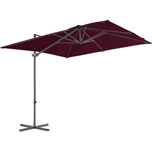 vidaXL Steel Pole Bordeaux Red 250x250cm Cantilever Garden Parasol vidaXL Steel Pole Bordeaux Red 250x250cm Cantilever Garden Parasol