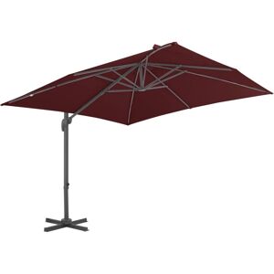 vidaXL Cantilever Aluminium Umbrella Bordeaux Red 400x300 cm vidaXL Cantilever Aluminium Umbrella Bordeaux Red 400x300 cm