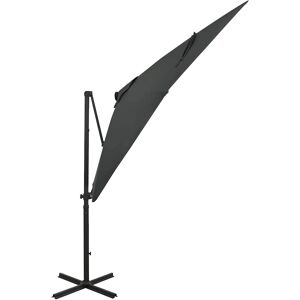 vidaXL Cantilever Umbrella with Pole and LED Lights Anthracite - Sunshade vidaXL Cantilever Umbrella with Pole and LED Lights Anthracite - Sunshade