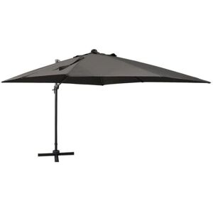 vidaXL Cantilever Umbrella with Pole and LED Lights Anthracite - Garden Sunshade vidaXL Cantilever Umbrella with Pole and LED Lights Anthracite - Garden Sunshade