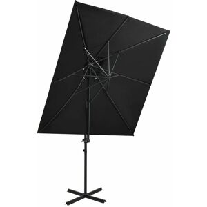 vidaXL Black Double Top 250x250cm Cantilever Umbrella vidaXL Black Double Top 250x250cm Cantilever Umbrella