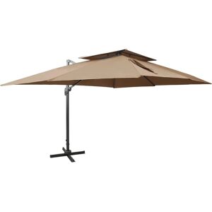 vidaXL Taupe Cantilever Garden Parasol 400x300 cm - Garden Umbrella vidaXL Taupe Cantilever Garden Parasol 400x300 cm - Garden Umbrella