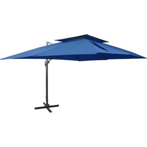 vidaXL Cantilever Umbrella with Double Top Azure Blue - Sunshade vidaXL Cantilever Umbrella with Double Top Azure Blue - Sunshade