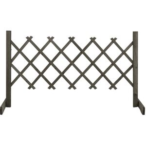 vidaXL Solid Firwood Garden Trellis Fence Grey - 120x60 cm vidaXL Solid Firwood Garden Trellis Fence Grey - 120x60 cm