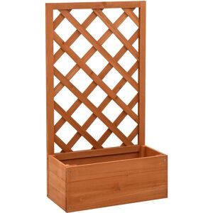 vidaXL Garden Trellis with Window Box Orange 50x25x90 cm Fir Wood - Garden Trellis vidaXL Garden Trellis with Window Box Orange 50x25x90 cm Fir Wood - Garden Trellis