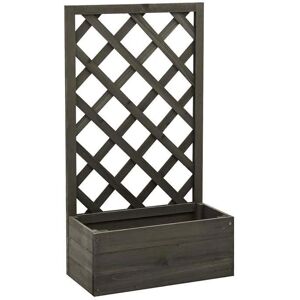 vidaXL Solid Firwood Garden Trellis Planter Grey - Garden Trellis Planter vidaXL Solid Firwood Garden Trellis Planter Grey - Garden Trellis Planter
