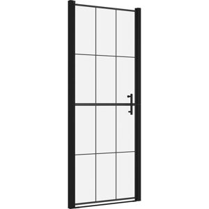 vidaXL Black Tempered Glass Shower Door 81x195 cm vidaXL Black Tempered Glass Shower Door 81x195 cm
