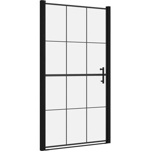 vidaXL Douchedeur van Gehard Glas 100x178 cm Zwart - Douchedeur vidaXL Douchedeur van Gehard Glas 100x178 cm Zwart - Douchedeur