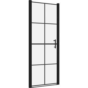 vidaXL Black Tempered Glass Shower Door - 81x195 cm Bathroom Enclosure vidaXL Black Tempered Glass Shower Door - 81x195 cm Bathroom Enclosure