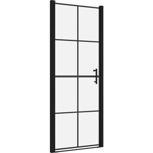vidaXL Black Tempered Glass Shower Door 91x195 cm vidaXL Black Tempered Glass Shower Door 91x195 cm