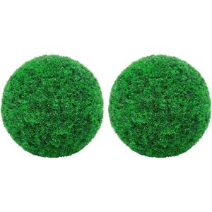 vidaXL Artificial Boxwood Balls - 2 pcs, 45 cm, Green - Artificial Boxwood Balls vidaXL Artificial Boxwood Balls - 2 pcs, 45 cm, Green - Artificial Boxwood Balls