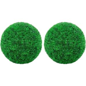 vidaXL Artificial boxwood balls 2 pcs. 52 cm Green - Artificial boxwood balls vidaXL Artificial boxwood balls 2 pcs. 52 cm Green - Artificial boxwood balls