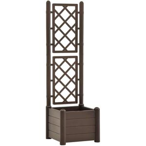 vidaXL Garden Planter with Trellis 43x43x142 cm PP Mocha Anthracite - Garden Planter with Trellis vidaXL Garden Planter with Trellis 43x43x142 cm PP Mocha Anthracite - Garden Planter with Trellis