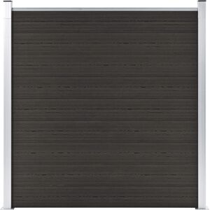 vidaXL WPC Fence Panel 180x186 cm Black Garden Barrier - Fence Panel vidaXL WPC Fence Panel 180x186 cm Black Garden Barrier - Fence Panel