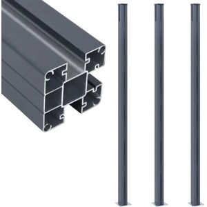 vidaXL Fence Posts 3 pcs Dark Grey 185 cm Aluminium vidaXL Fence Posts 3 pcs Dark Grey 185 cm Aluminium