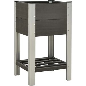 vidaXL Garden Raised Bed with Shelf 50x50x90 cm WPC Grey - Garden Raised Bed vidaXL Garden Raised Bed with Shelf 50x50x90 cm WPC Grey - Garden Raised Bed