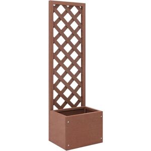 vidaXL Trellis with Flower Box - WPC Brown - Outdoor Garden Decor vidaXL Trellis with Flower Box - WPC Brown - Outdoor Garden Decor