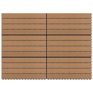vidaXL 6x Decking Tiles WPC Brown Interlocking Floor Pool Tile Flooring Carpet - Decking Tiles vidaXL 6x Decking Tiles WPC Brown Interlocking Floor Pool Tile Flooring Carpet - Decking Tiles