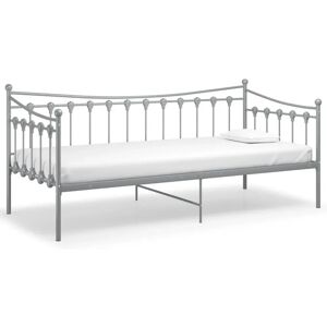 vidaXL Schlafsofa Bettgestell Grau Metall - Bettgestell vidaXL Schlafsofa Bettgestell Grau Metall - Bettgestell