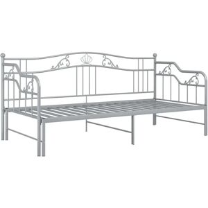vidaXL 324766 Bed Frame - Grey Metal for Day Sleeping & Guest vidaXL 324766 Bed Frame - Grey Metal for Day Sleeping & Guest