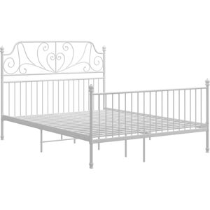vidaXL Bed Frame White 160x200cm Metal - Bed Frame vidaXL Bed Frame White 160x200cm Metal - Bed Frame