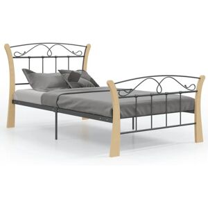 vidaXL Bed Frame Black Metal 100x200 cm - Bed Frame vidaXL Bed Frame Black Metal 100x200 cm - Bed Frame
