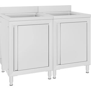 vidaXL Stainless Steel Commercial Kitchen Sink Cabinets - 2 pcs vidaXL Stainless Steel Commercial Kitchen Sink Cabinets - 2 pcs