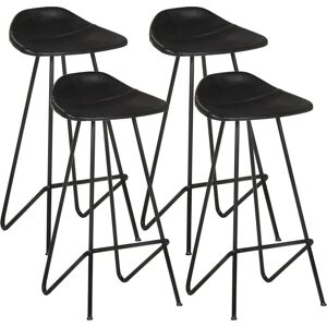 Vidaxl Taburetes de Bar de Cuero Negro 4 Uds. Vidaxl Taburetes de Bar de Cuero Negro 4 Uds.