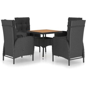 Juego de comedor de jardín Maisonchic - 4 sillas, mesa, negro Juego de comedor de jardín Maisonchic - 4 sillas, mesa, negro