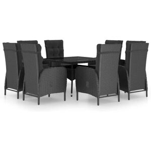 Maisonchic Gartentisch-Set - 9 Teile, Schwarz Maisonchic Gartentisch-Set - 9 Teile, Schwarz