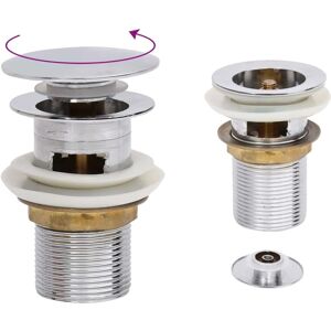 vidaXL Drain à poussoir chromé avec trop-plein - Accessoire de salle de bain - Publicité vidaXL Drain à poussoir chromé avec trop-plein - Accessoire de salle de bain - Publicité