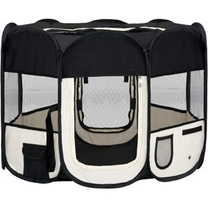 vidaXL Foldable Dog Playpen - 90x90x58 cm - Black - Dog Playpen vidaXL Foldable Dog Playpen - 90x90x58 cm - Black - Dog Playpen