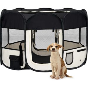 vidaXL Foldable Dog Playpen with Carrying Bag Black 110x110x58 cm - Dog Playpen vidaXL Foldable Dog Playpen with Carrying Bag Black 110x110x58 cm - Dog Playpen